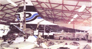 wreckage of Partnair flight PAR394